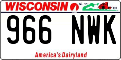 WI license plate 966NWK