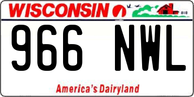 WI license plate 966NWL