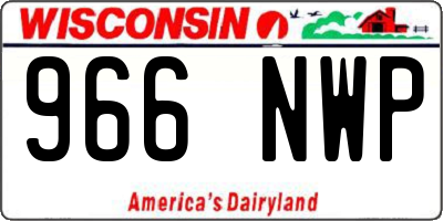 WI license plate 966NWP