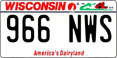 WI license plate 966NWS