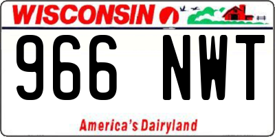 WI license plate 966NWT