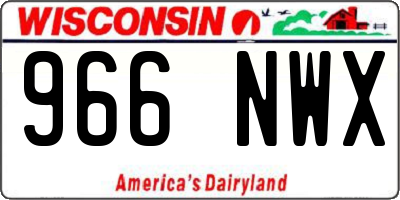 WI license plate 966NWX
