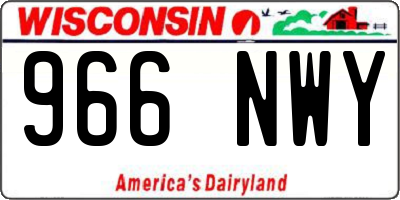 WI license plate 966NWY