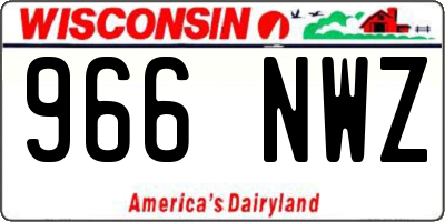 WI license plate 966NWZ