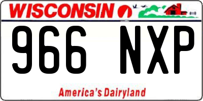 WI license plate 966NXP
