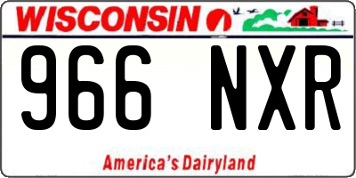 WI license plate 966NXR