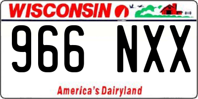 WI license plate 966NXX