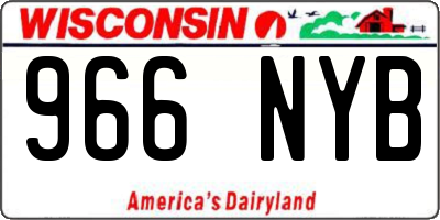 WI license plate 966NYB