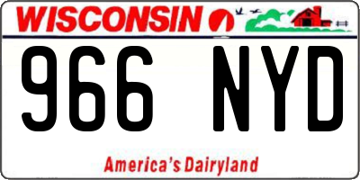 WI license plate 966NYD