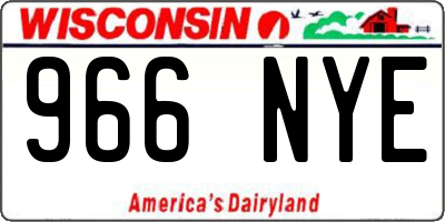 WI license plate 966NYE
