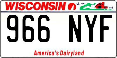 WI license plate 966NYF