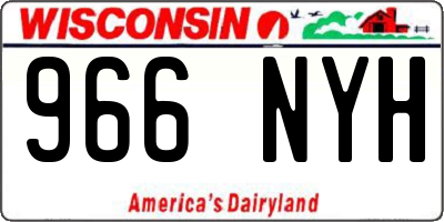 WI license plate 966NYH