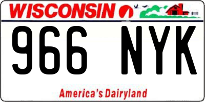 WI license plate 966NYK