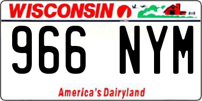WI license plate 966NYM
