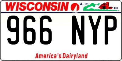 WI license plate 966NYP