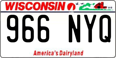 WI license plate 966NYQ