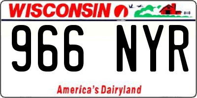 WI license plate 966NYR