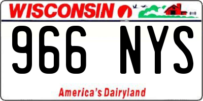 WI license plate 966NYS