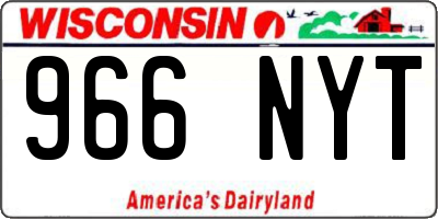 WI license plate 966NYT