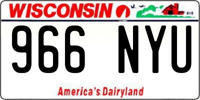 WI license plate 966NYU