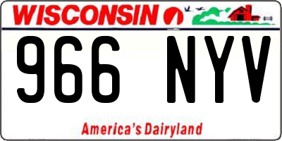 WI license plate 966NYV