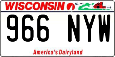 WI license plate 966NYW