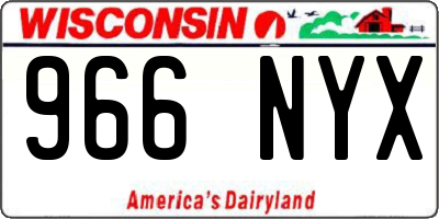 WI license plate 966NYX