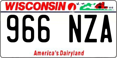 WI license plate 966NZA