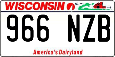 WI license plate 966NZB