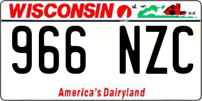 WI license plate 966NZC
