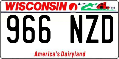 WI license plate 966NZD