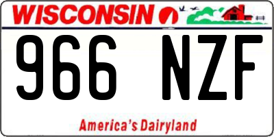 WI license plate 966NZF