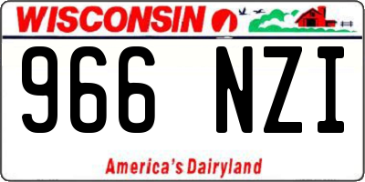 WI license plate 966NZI