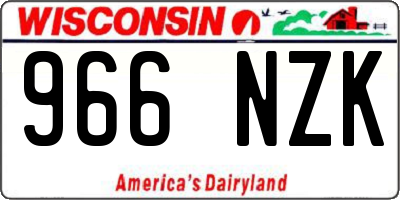 WI license plate 966NZK