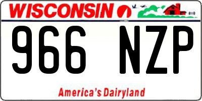 WI license plate 966NZP