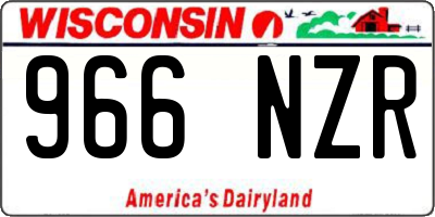 WI license plate 966NZR