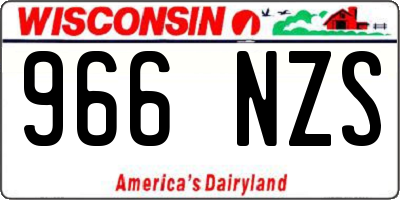 WI license plate 966NZS