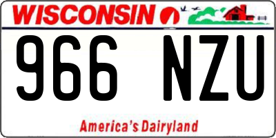WI license plate 966NZU
