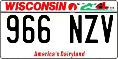 WI license plate 966NZV