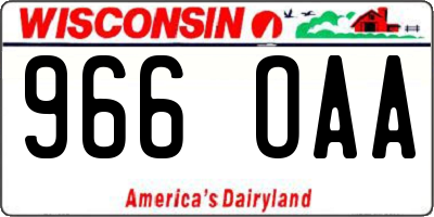WI license plate 966OAA