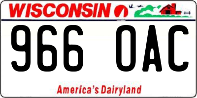 WI license plate 966OAC