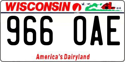 WI license plate 966OAE