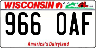 WI license plate 966OAF