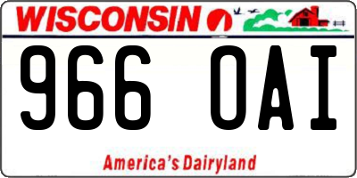 WI license plate 966OAI