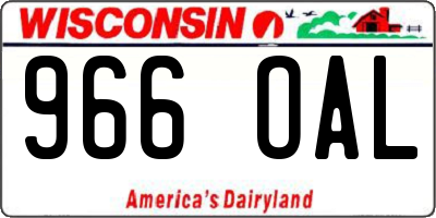 WI license plate 966OAL
