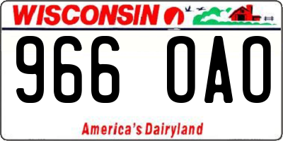 WI license plate 966OAO