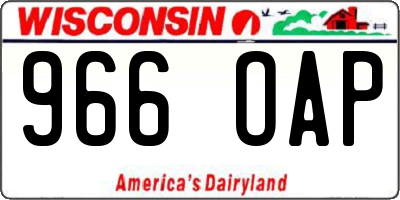 WI license plate 966OAP