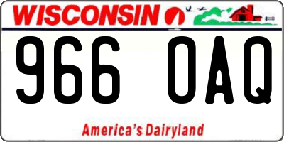 WI license plate 966OAQ