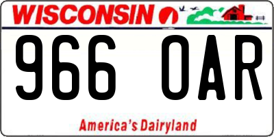 WI license plate 966OAR