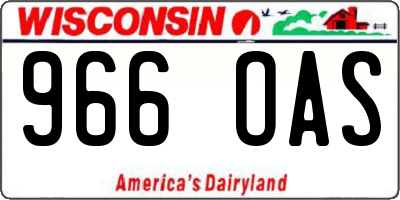 WI license plate 966OAS